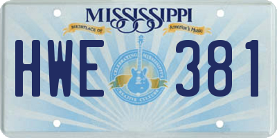 MS license plate HWE381