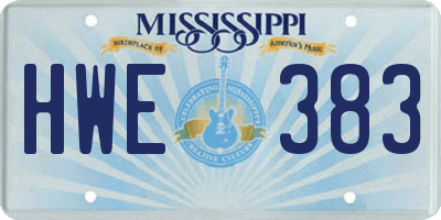 MS license plate HWE383