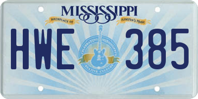 MS license plate HWE385