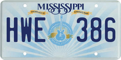 MS license plate HWE386