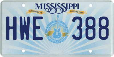 MS license plate HWE388