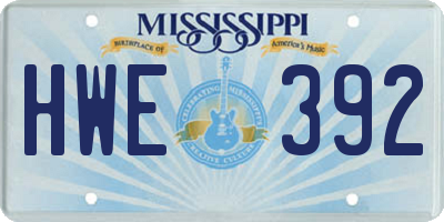 MS license plate HWE392