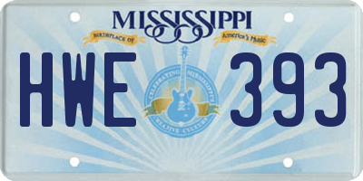 MS license plate HWE393