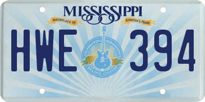 MS license plate HWE394