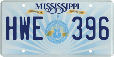 MS license plate HWE396