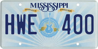 MS license plate HWE400