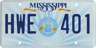MS license plate HWE401