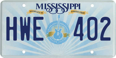 MS license plate HWE402