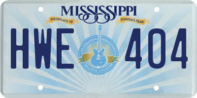 MS license plate HWE404