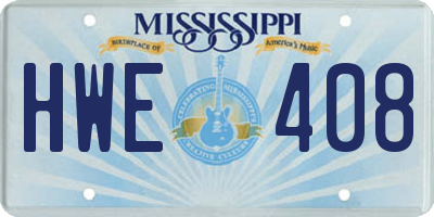 MS license plate HWE408