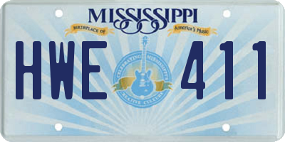 MS license plate HWE411