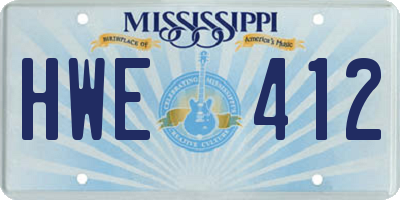 MS license plate HWE412