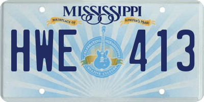 MS license plate HWE413