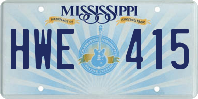 MS license plate HWE415