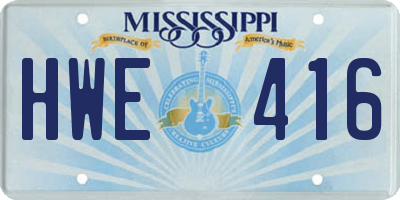 MS license plate HWE416