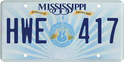 MS license plate HWE417
