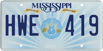MS license plate HWE419