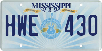 MS license plate HWE430