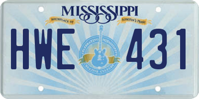 MS license plate HWE431