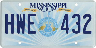 MS license plate HWE432
