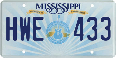 MS license plate HWE433