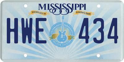 MS license plate HWE434