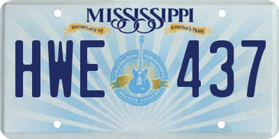 MS license plate HWE437