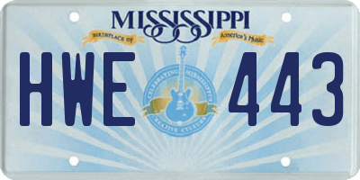 MS license plate HWE443