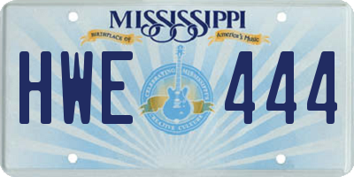 MS license plate HWE444