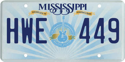 MS license plate HWE449