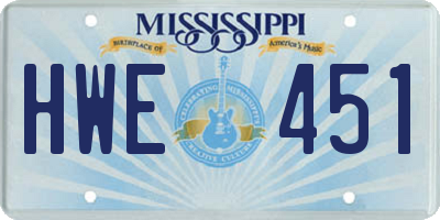 MS license plate HWE451