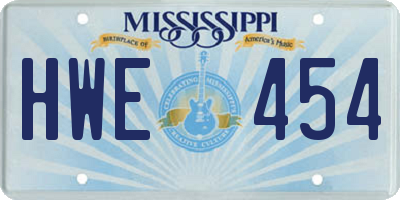 MS license plate HWE454