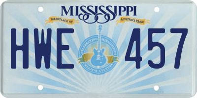 MS license plate HWE457