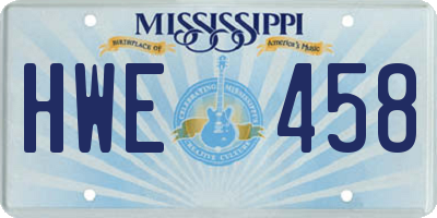 MS license plate HWE458