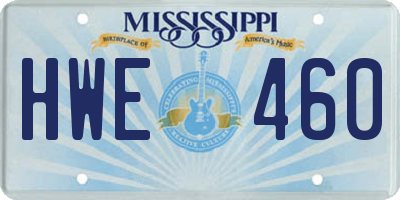 MS license plate HWE460