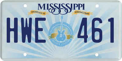 MS license plate HWE461