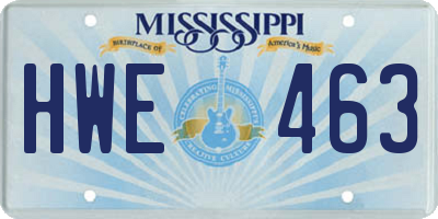 MS license plate HWE463