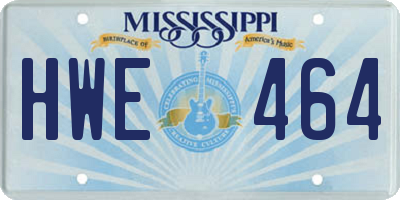 MS license plate HWE464