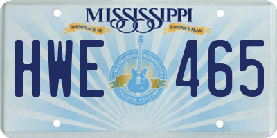 MS license plate HWE465