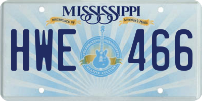 MS license plate HWE466