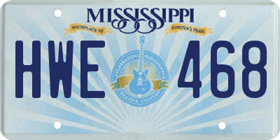 MS license plate HWE468