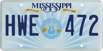 MS license plate HWE472