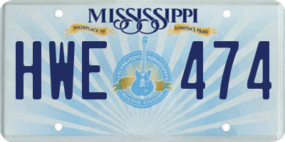 MS license plate HWE474