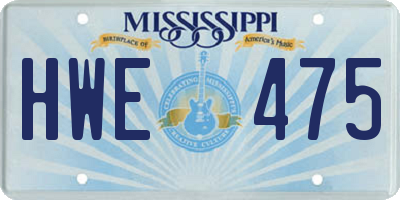 MS license plate HWE475