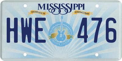 MS license plate HWE476