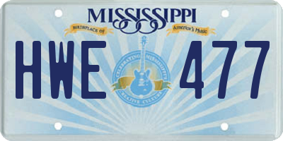 MS license plate HWE477