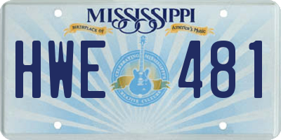 MS license plate HWE481