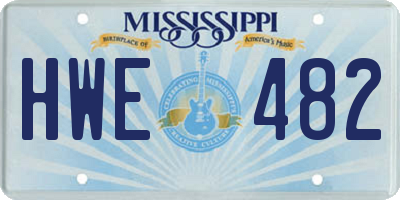 MS license plate HWE482