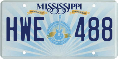 MS license plate HWE488