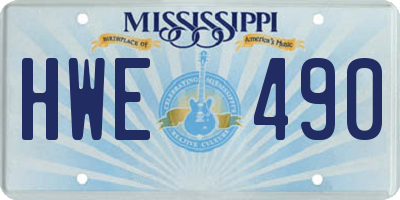 MS license plate HWE490